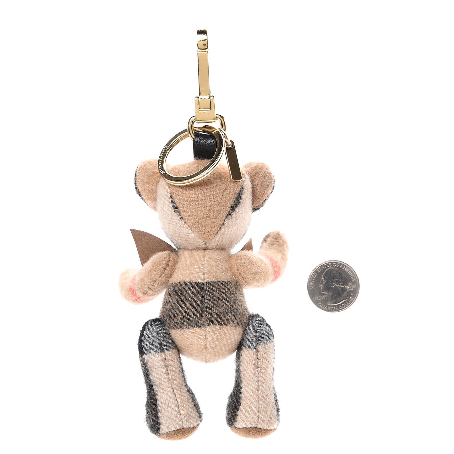Cashmere Vintage Check Thomas Bear Bag Charm Camel