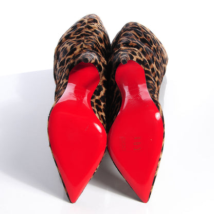 Christian Louboutin Leopard Pony Hair Ishtar Botta 120 Ruched Knee Boots 38.5 5 of 6