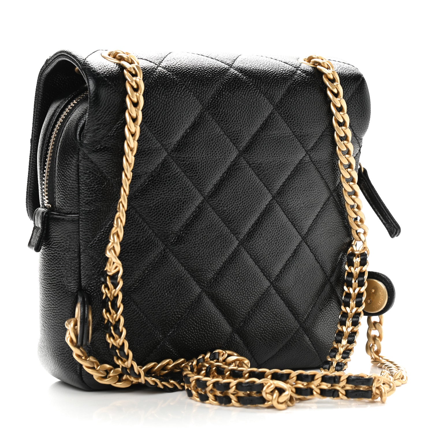 Chanel Shiny Caviar Quilted Chain Melody Backpack Black 2 of 8