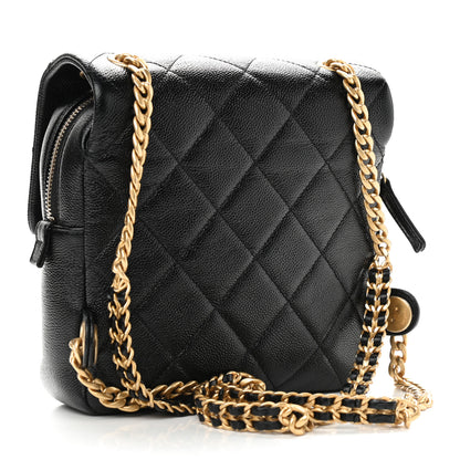 Chanel Shiny Caviar Quilted Chain Melody Backpack Black 2 of 8