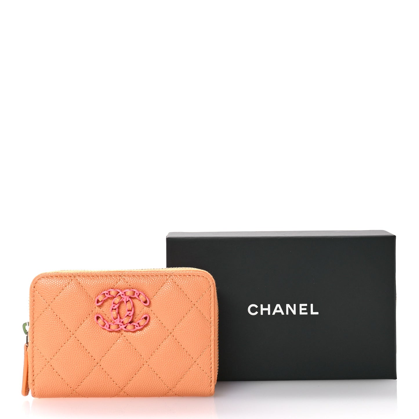 Caviar Flashy CC Zip Card Holder Wallet Orange