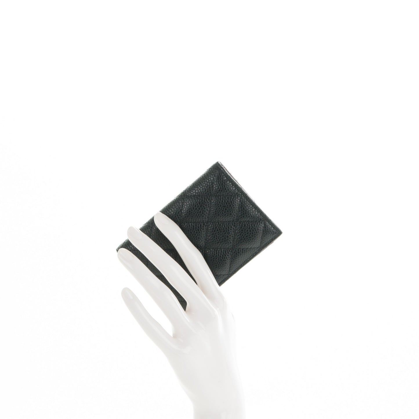 Caviar Quilted Card Holder Wallet Black