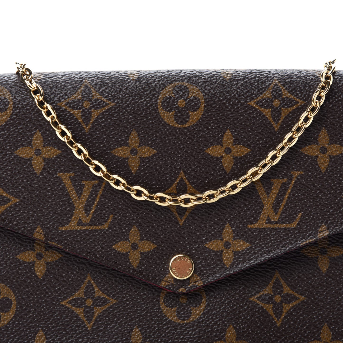 Monogram Pochette Felicie Chain Wallet Fuchsia