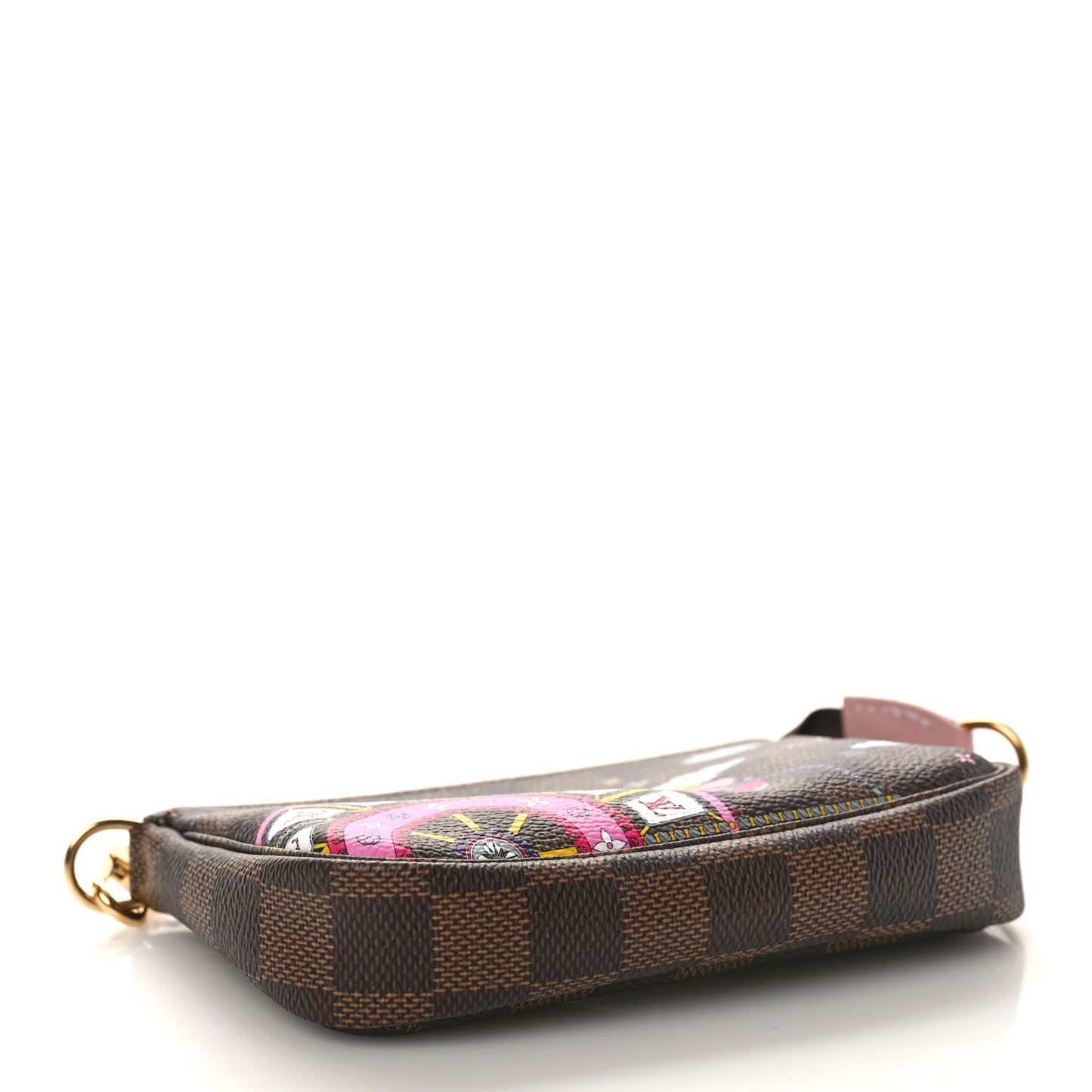 Damier Ebene 2020 Christmas Animation Big Wheel Mini Pochette Accessories Rose Ballerine