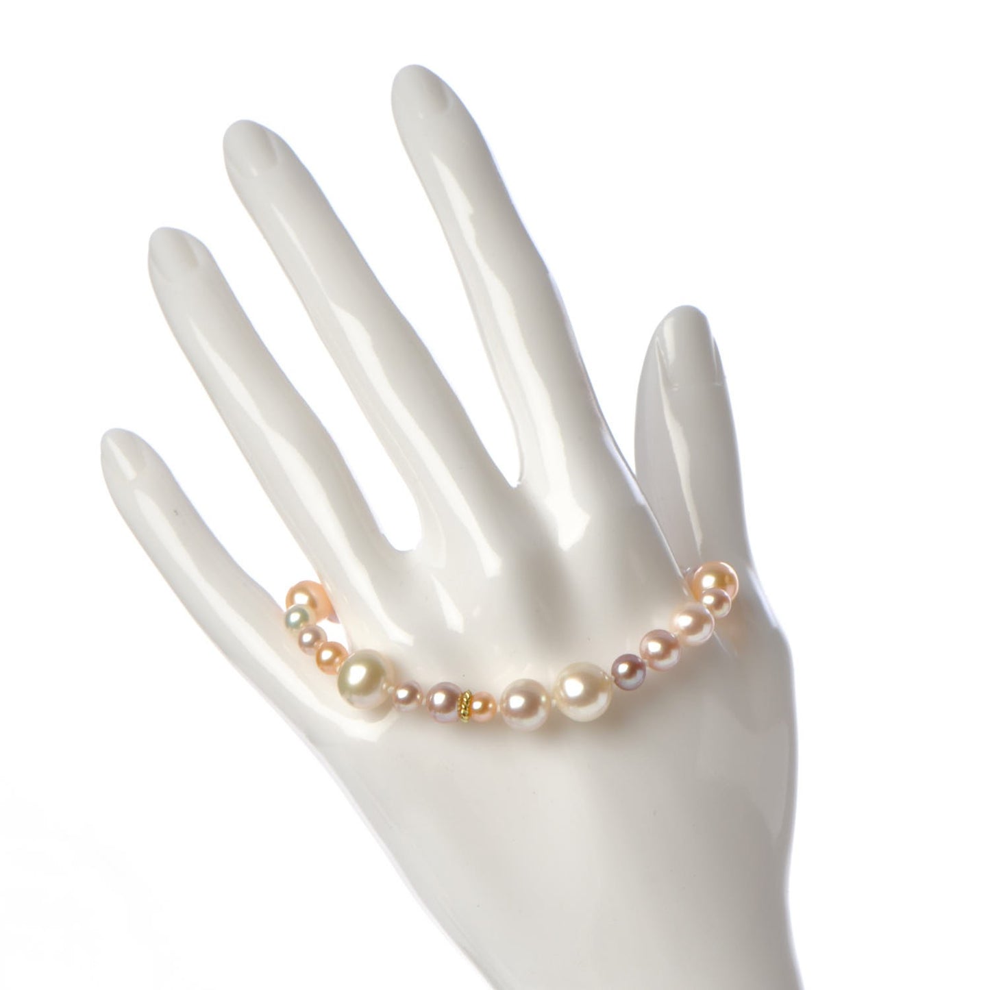 Sterling Silver 18K Yellow Gold Freshwater Pearl 5-9.5mm Bracelet