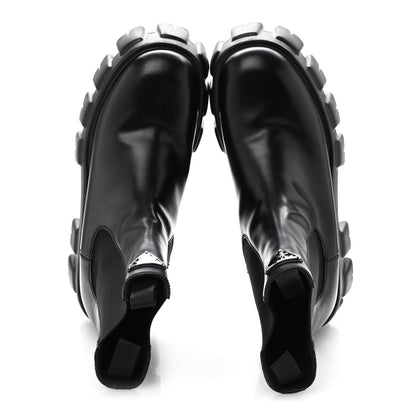 Prada Spazzolato Rois Triangle Monolith Chelsea 55mm Boots 40.5 Black 2 of 10