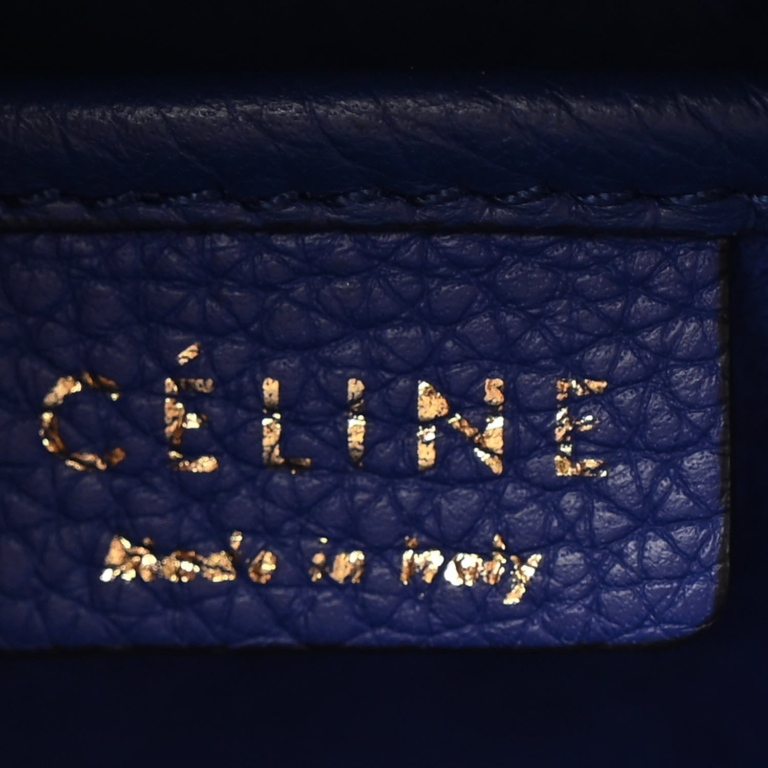 Celine Drummed Calfskin Nano Luggage Indigo 6 of 12