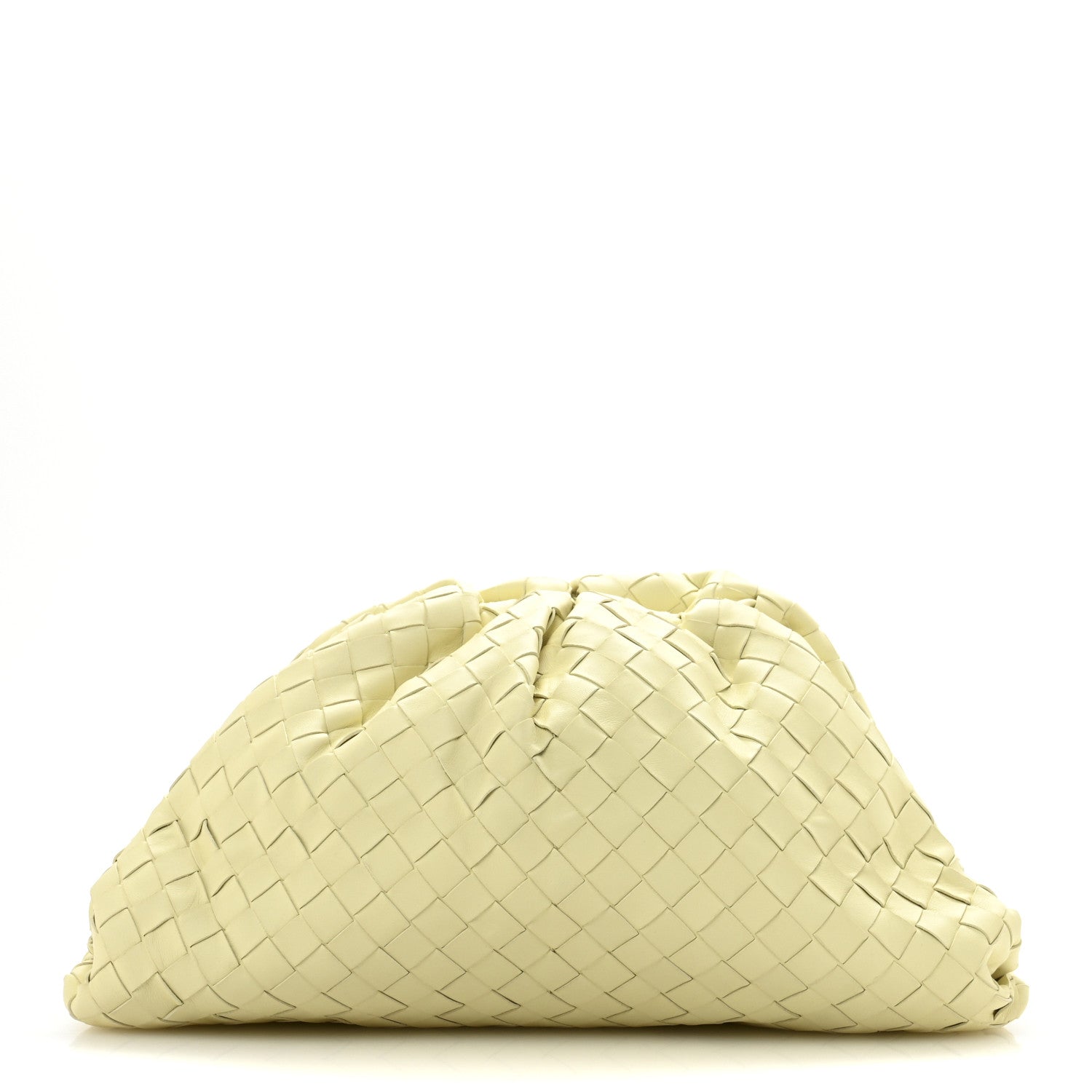 Bottega Veneta Nappa Maxi Intrecciato The Pouch Oversized Clutch Ice Cream 1 of 10