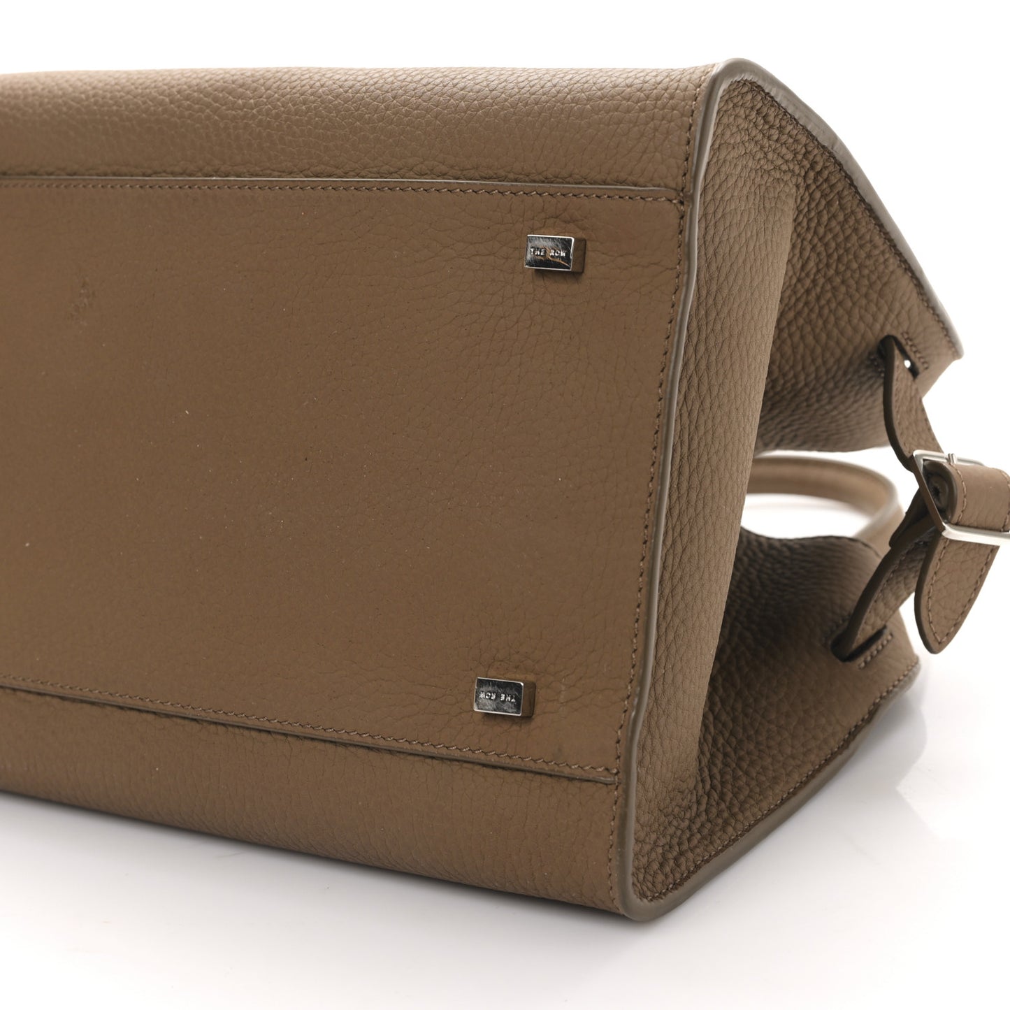 Grained Calfskin Soft Margaux 10 Bag Dark Taupe