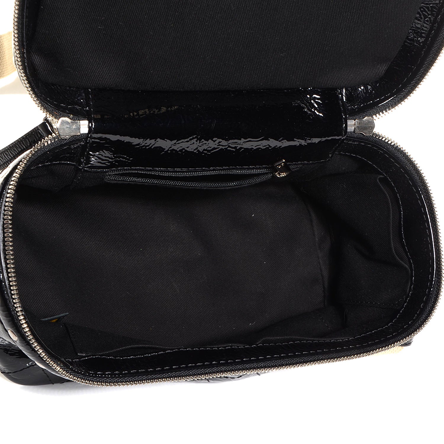 Chanel Distressed Patent Leather Studded Train Case Black 5 of 7