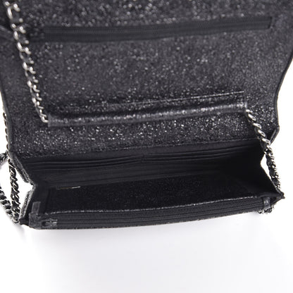 Chanel Crackled Calfskin Wallet On Chain WOC Black 5 of 10