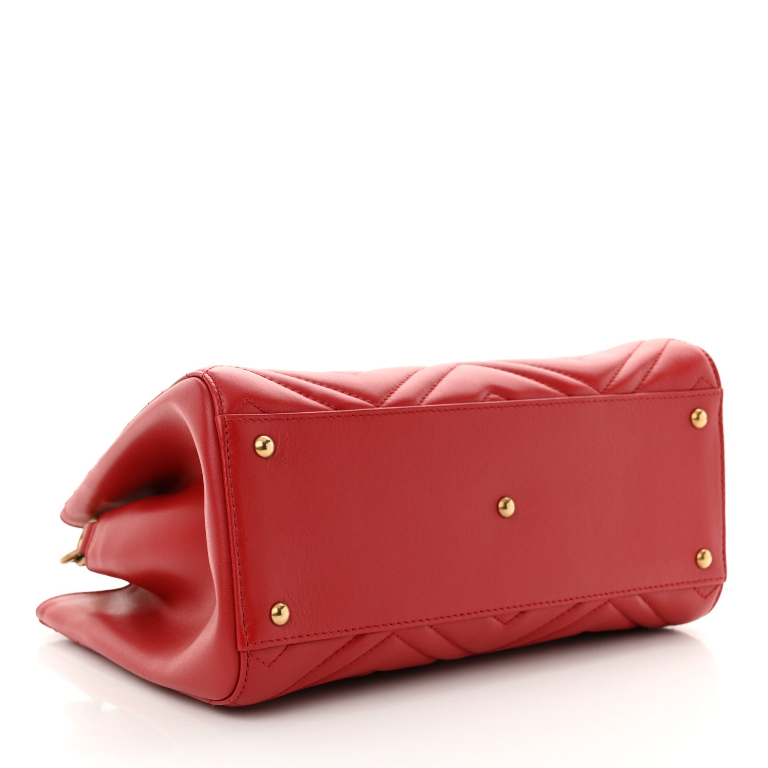 Gucci Calfskin Matelasse Small GG Marmont Tote Hibiscus Red 4 of 10