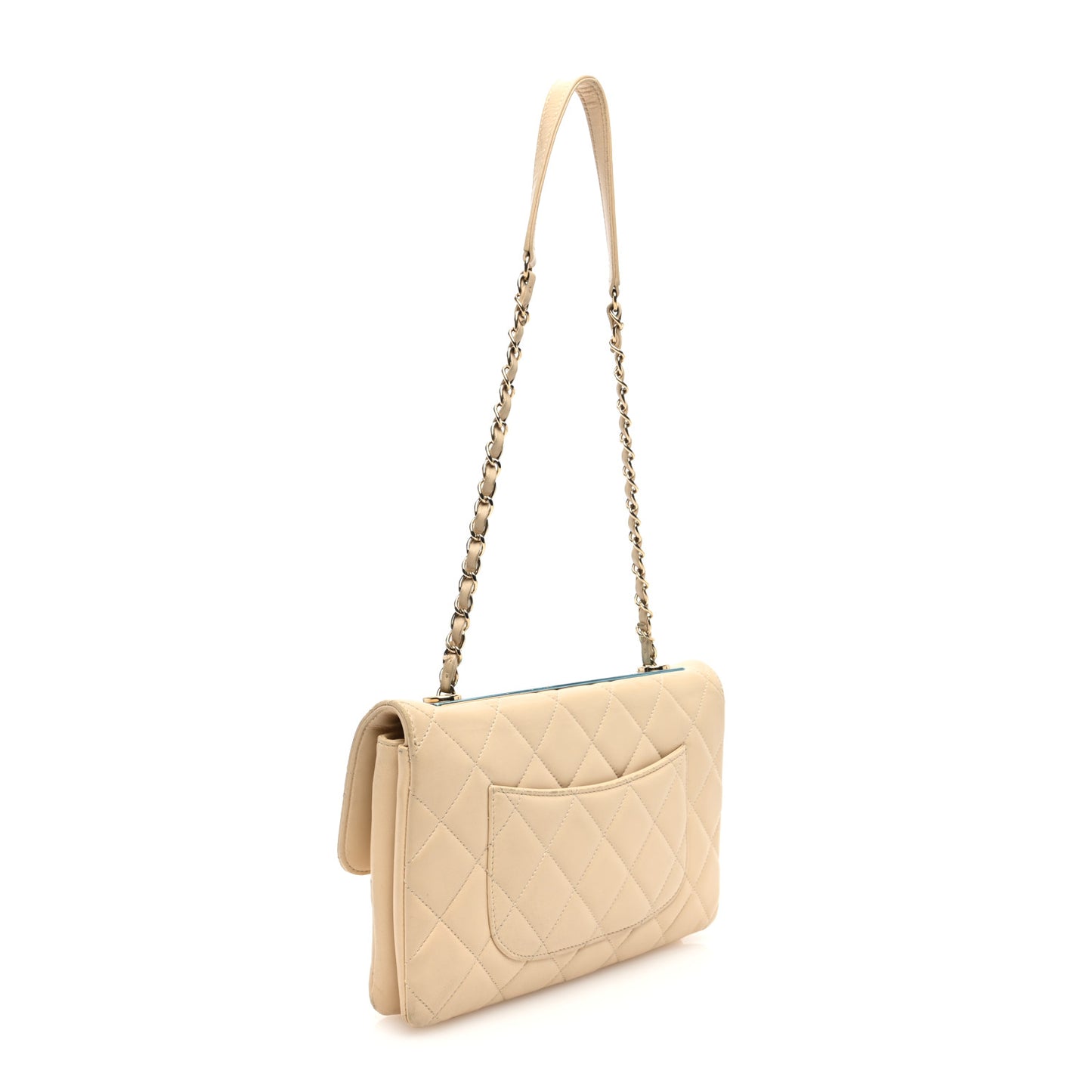 Lambskin Quilted Medium Trendy CC Flap Light Beige