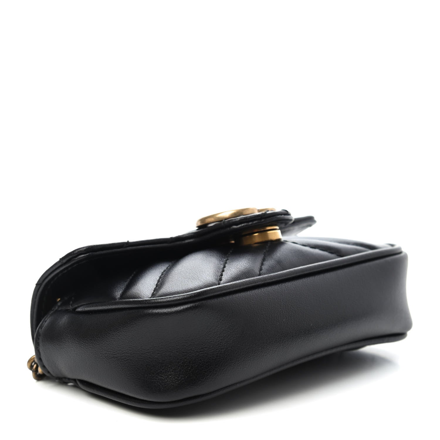 Gucci Calfskin Matelasse GG Marmont 2.0 Coin Purse On A Chain Black 3 of 4