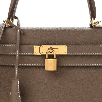 Hermes Togo Kelly Retourne 28 Etoupe 8 of 11