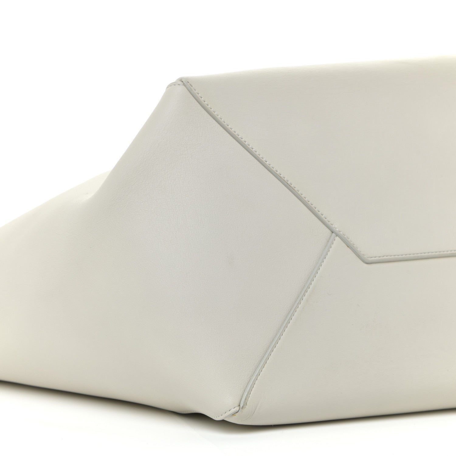 Celine Calfskin Clasp Horizontal Cabas White 5 of 20