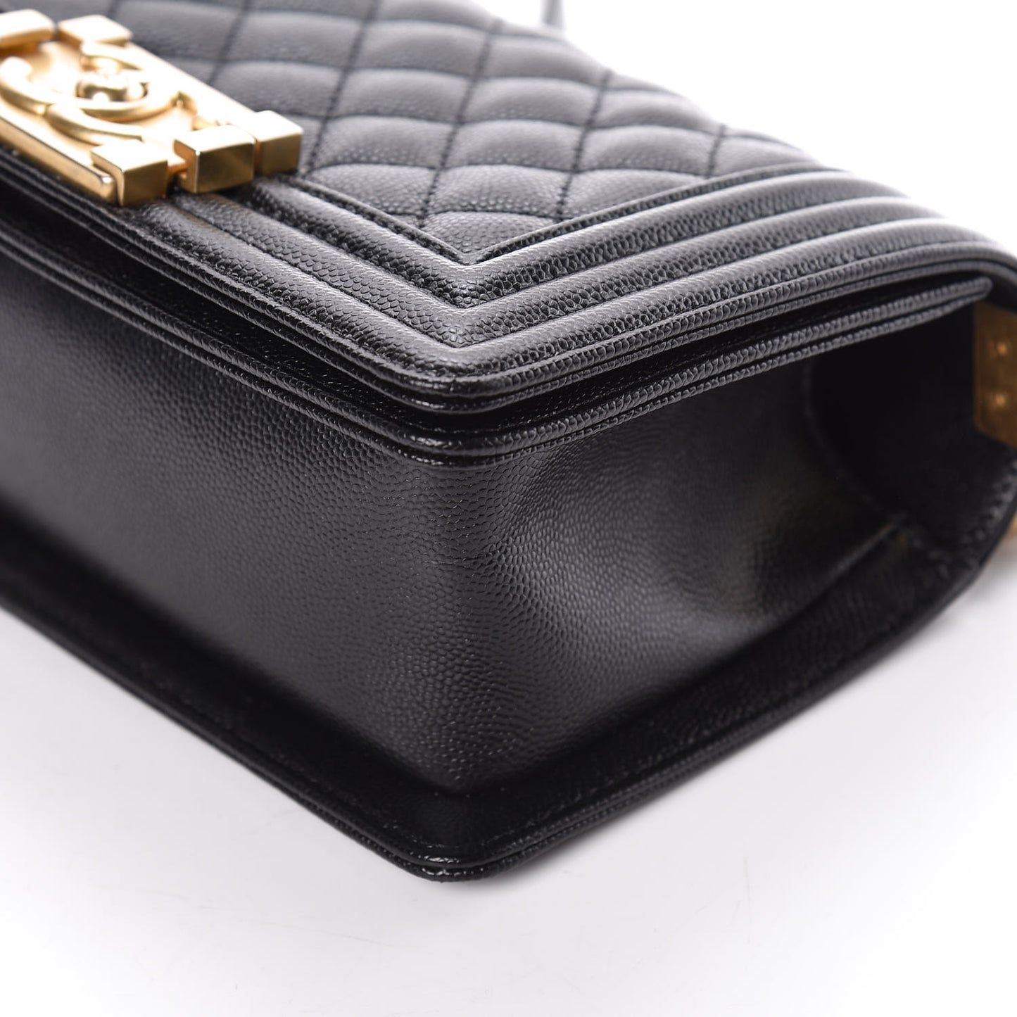 Caviar Quilted Small Boy Flap Black