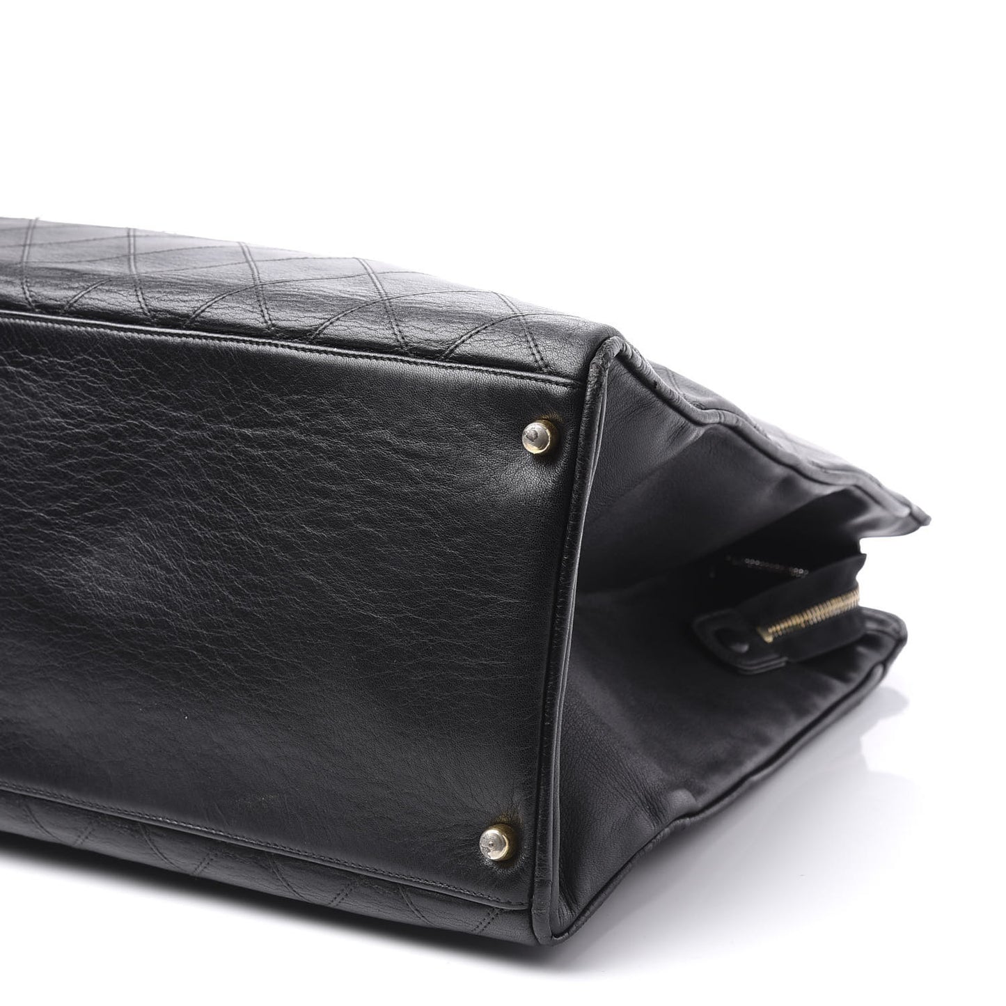 Calfskin Stitched XL Weekender Black