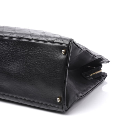 Chanel Calfskin Stitched XL Weekender Black 9 of 14