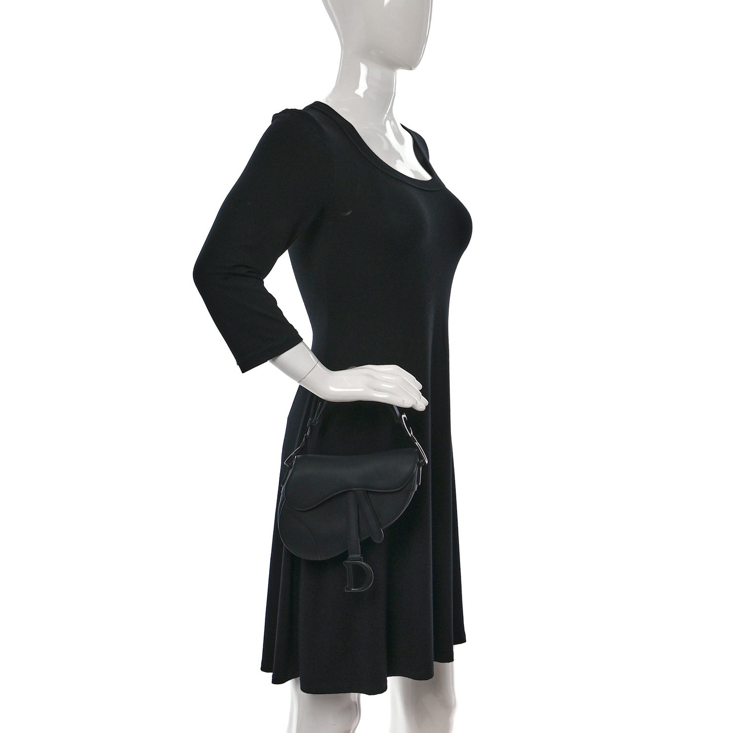Ultra Matte Calfskin Mini Saddle Bag Black