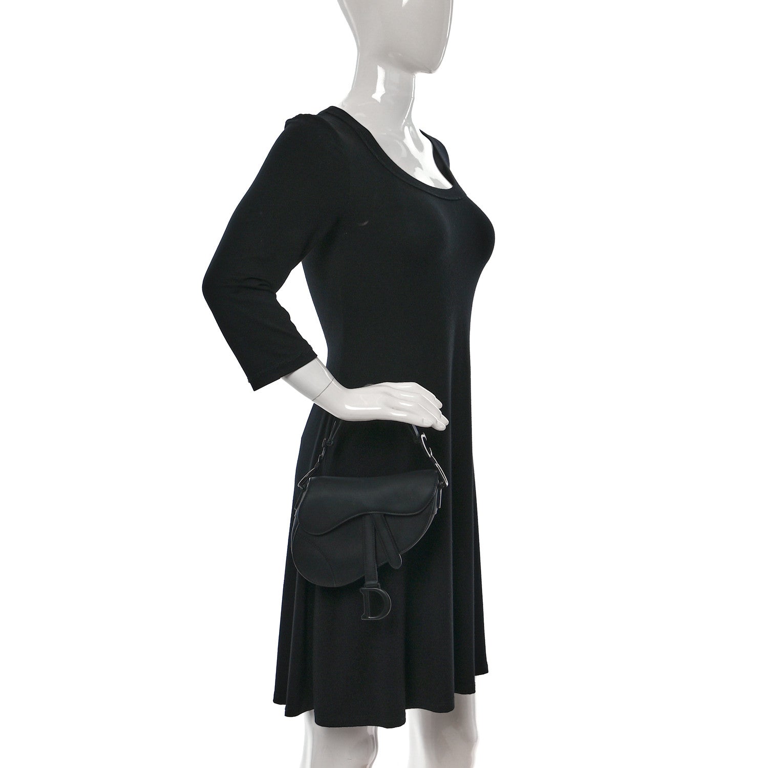 Christian Dior Ultra Matte Calfskin Mini Saddle Bag Black 2 of 12