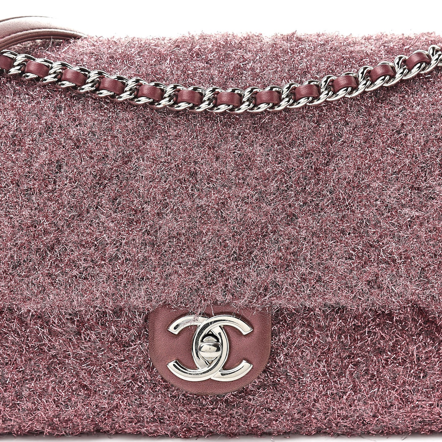 Lurex Knit Medium Pluto Glitter Flap Pink