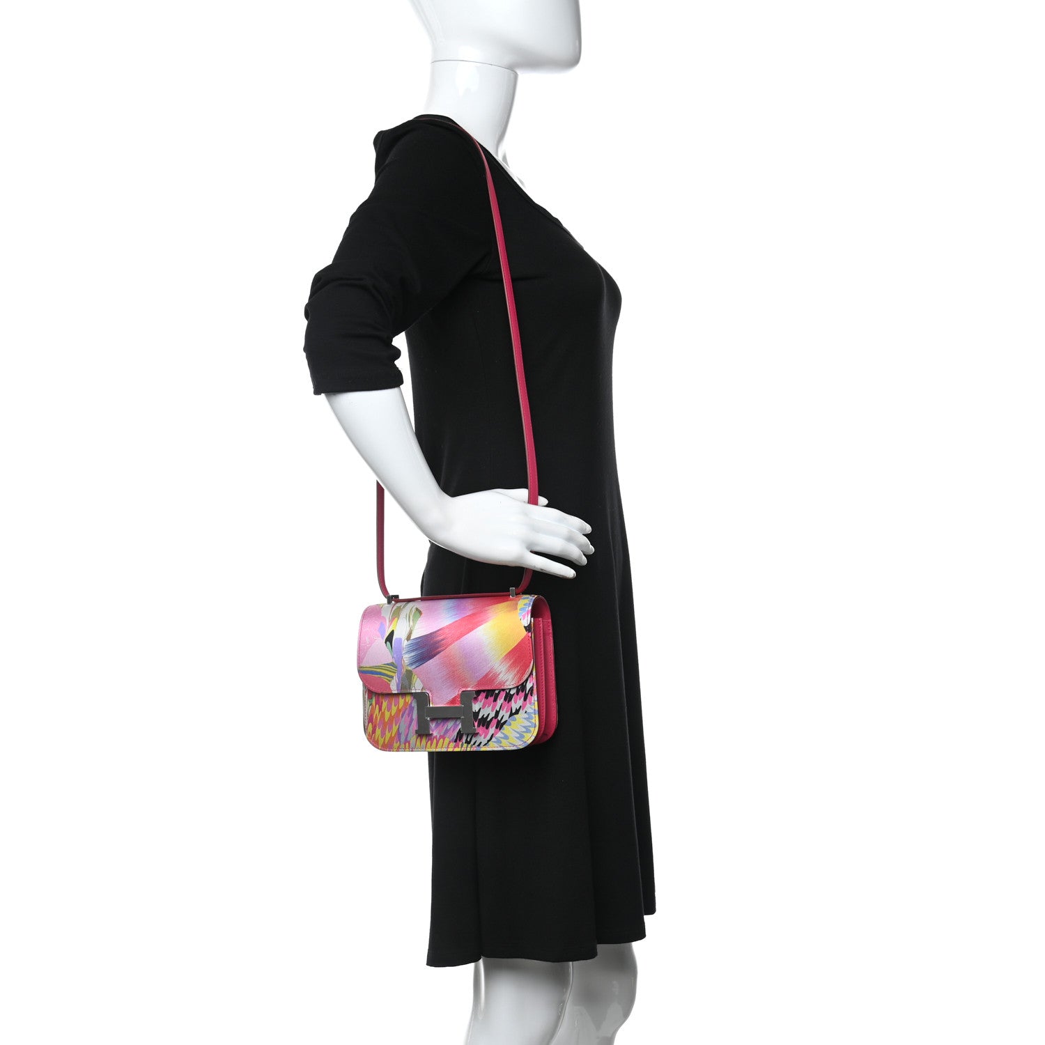 Hermes Swift Silk Marble Printed Constance 18 Rose Azalee Rose Mexico 2 of 10