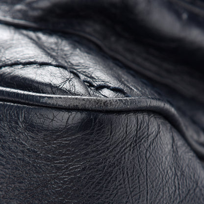 Saint Laurent Crinkled Calfskin Matelasse Monogram Large Niki Chain Satchel Deep Marine 14 of 14
