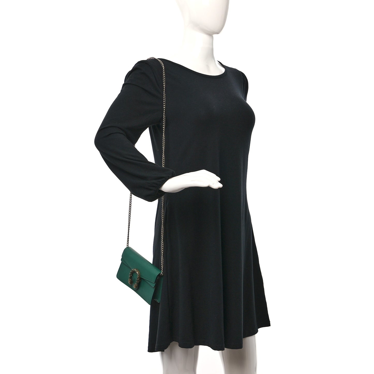 Dollar Calfskin Crystal Super Mini Dionysus Shoulder Bag Emerald
