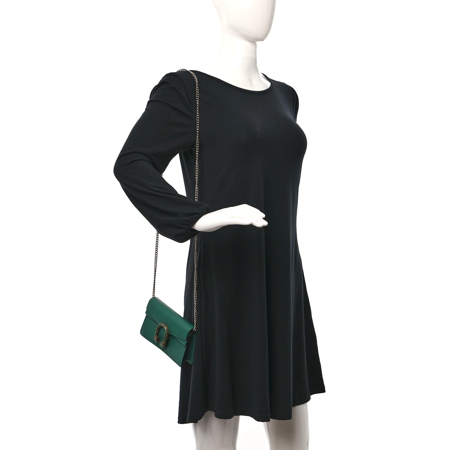 Gucci Dollar Calfskin Crystal Super Mini Dionysus Shoulder Bag Emerald 2 of 10