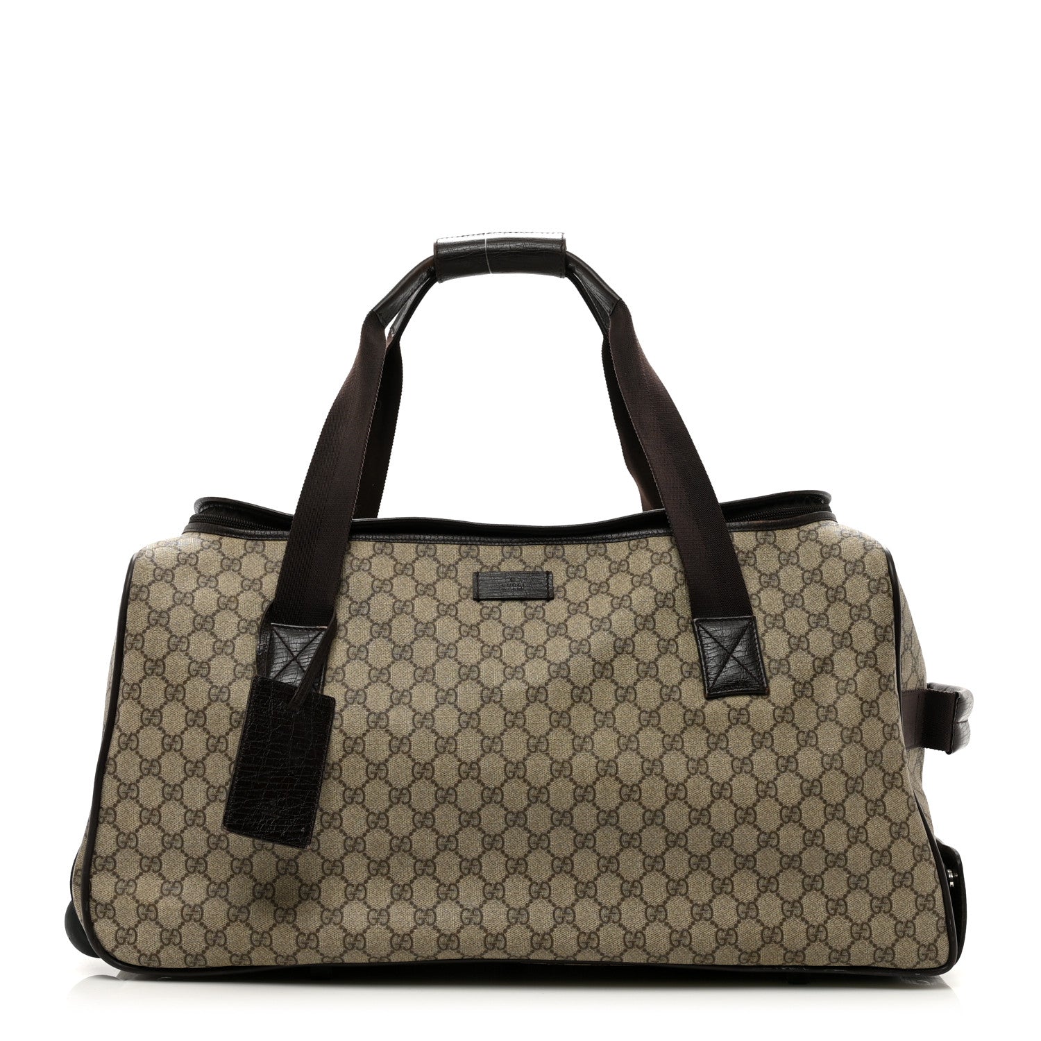 Gucci GG Supreme Monogram Two Wheel Suitcase Brown 1 of 12
