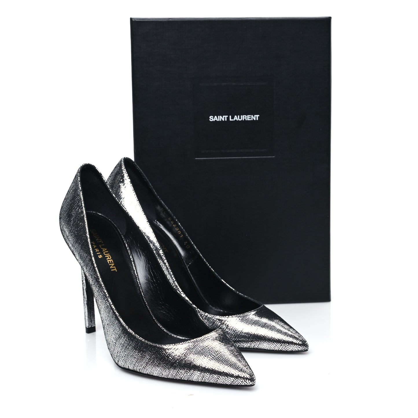 Metallic Calfskin Anja 105 Pumps 40 Argento