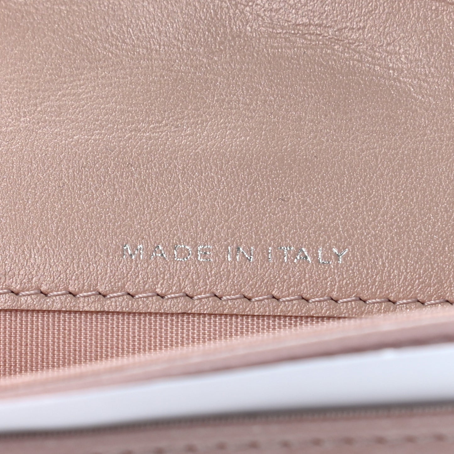 Goatskin Camellia Embossed Card Holder Wallet Light Pink