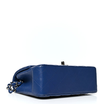 Chanel Lambskin Quilted Mini Rectangular Flap Dark Blue 4 of 10