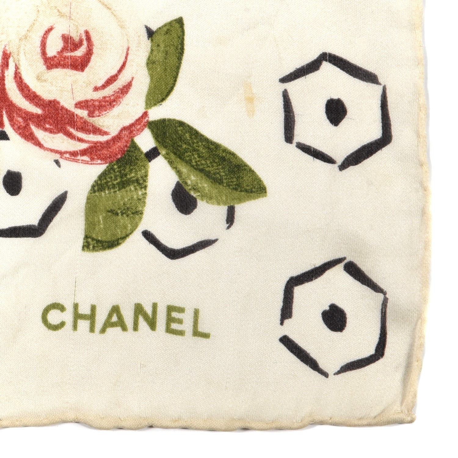 Chanel Silk CC Camellia Square Scarf 2 of 3