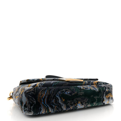 Fendi Velvet Tappetino Marble Baguette Bleu Multicolor 4 of 10