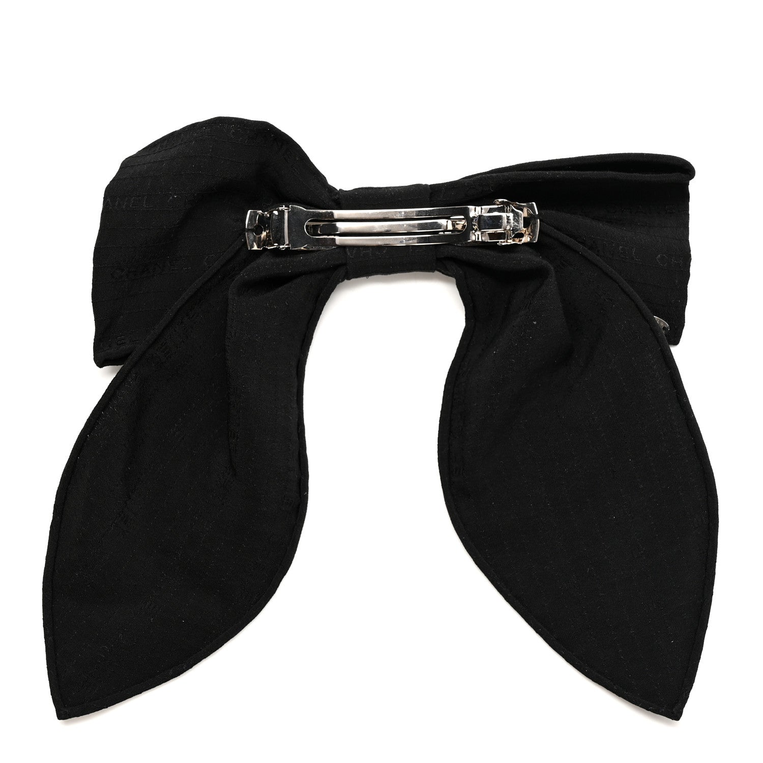 Chanel Silk Bow Hair Clip Black 2 of 6