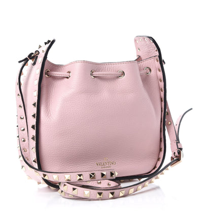 Valentino Garavani Alce Printed Calfskin Rockstud Bucket Bag Pink 3 of 9