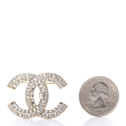 Chanel Baguette Crystal CC Brooch Light Gold 2 of 4