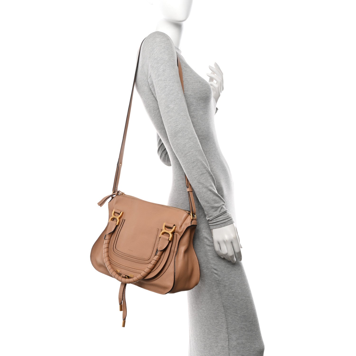 Chloe Calfskin Medium Marcie Satchel  Light Tan 3 of 14