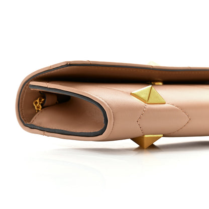 Valentino Garavani Nappa Roman Stud Wallet on Chain Rose Cannelle 9 of 10