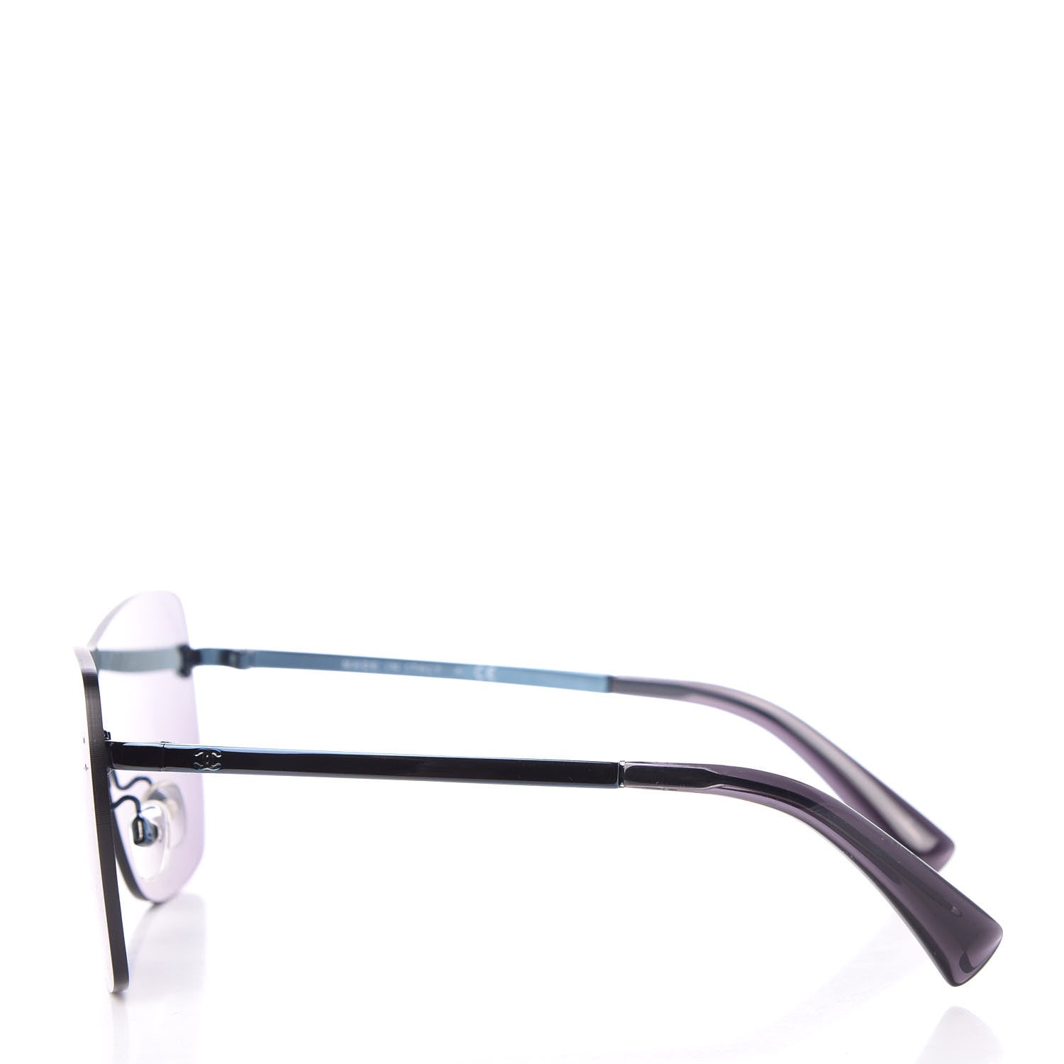 Chanel Shield Runway Sunglasses 4215 Metallic Blue 3 of 9