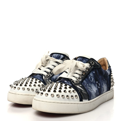 Christian Louboutin Calfskin Cotton Vieira Strass Womens Orlato Flat Sneakers 40 Multicolor 3 of 8