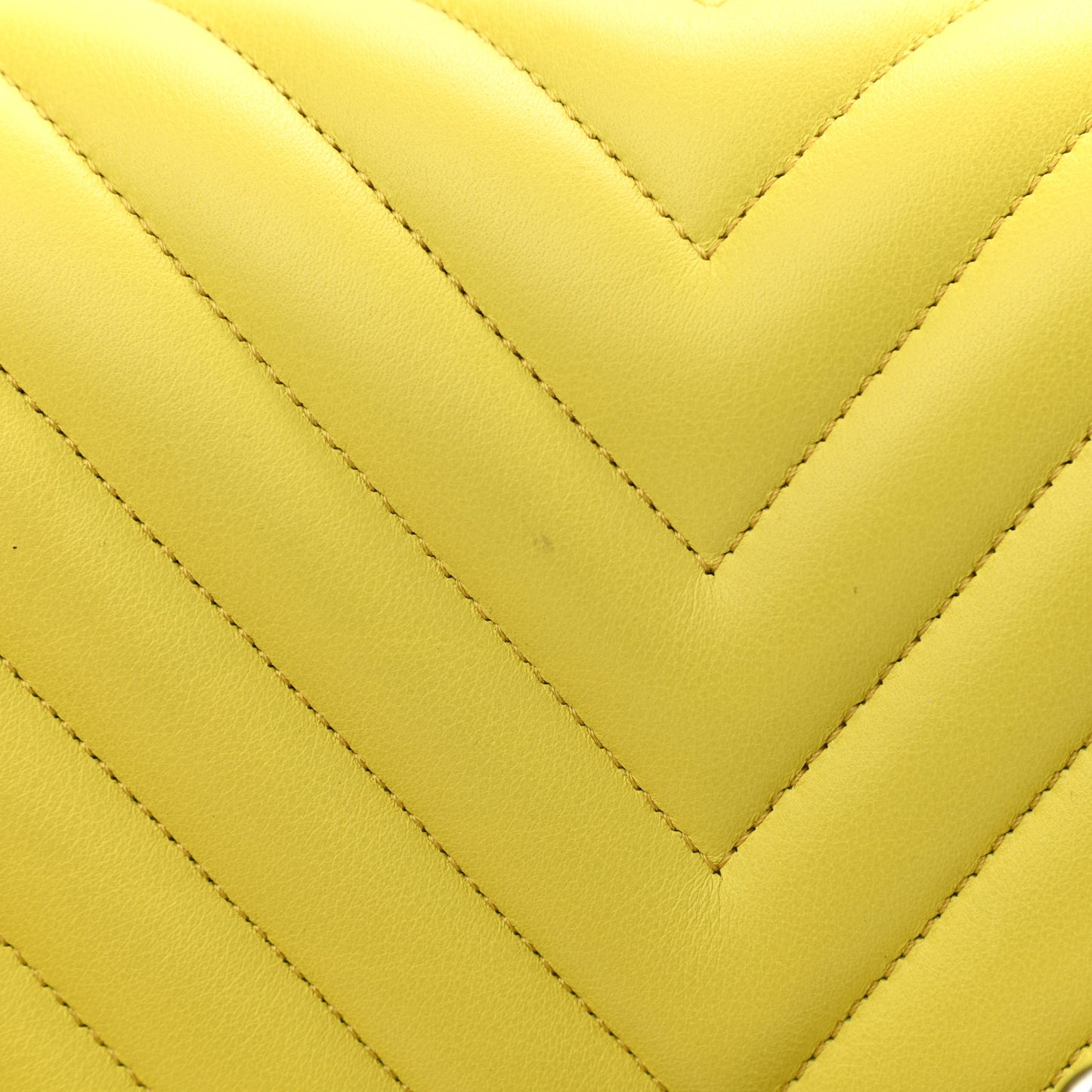 Calfskin Chevron Quilted Medium Boy Flap Yellow