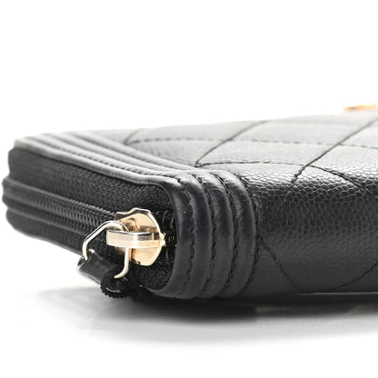Chanel Caviar Quilted Boy Long Zip Around Wallet Black 10 of 12