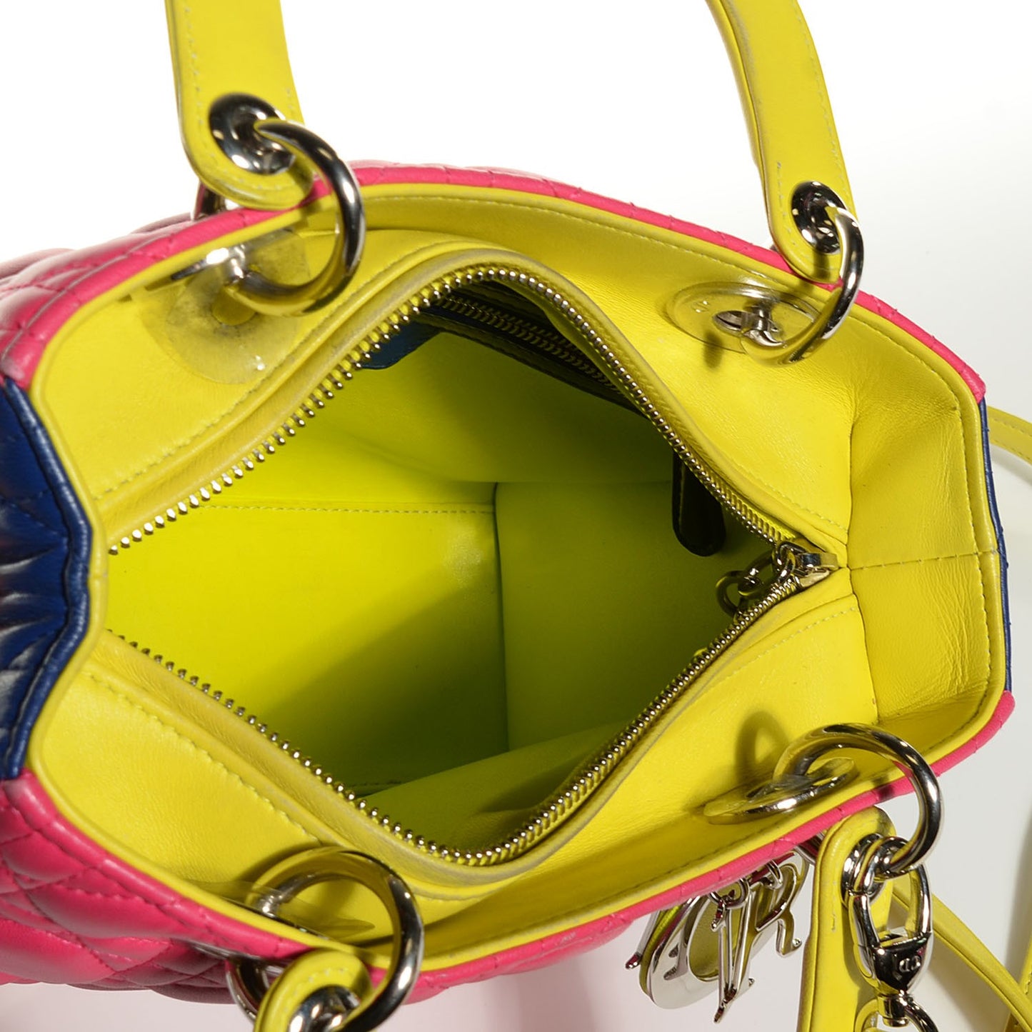 Lambskin Cannage Medium Tri-Color Lady Dior Pink