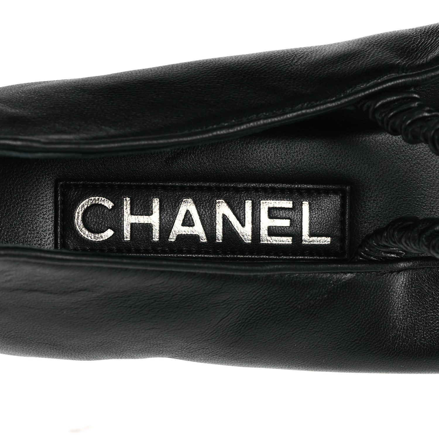 Chanel Lambskin Grosgrain Cap Toe CC Ballerina Flats With Leg Warmers 38.5 Black 9 of 10