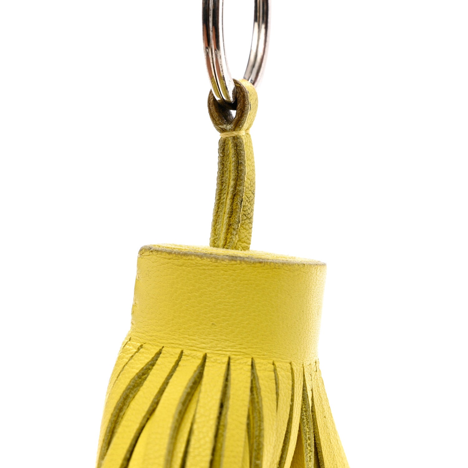Hermes Lambskin Carmen Tassel Key Holder Lime 4 of 5
