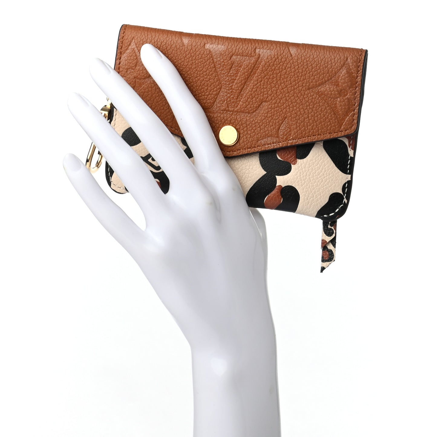 Empreinte Monogram Giant Wild At Heart Key Pouch Caramel