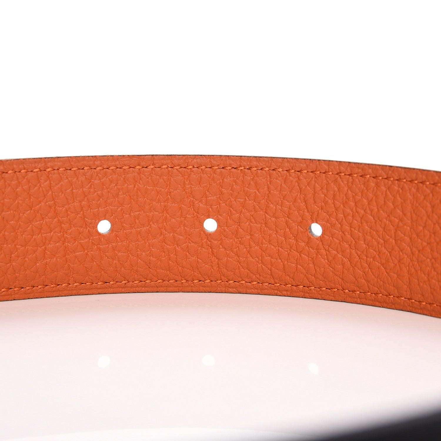 Hermes Box Togo 32mm H Belt 100 Black Orange 5 of 14
